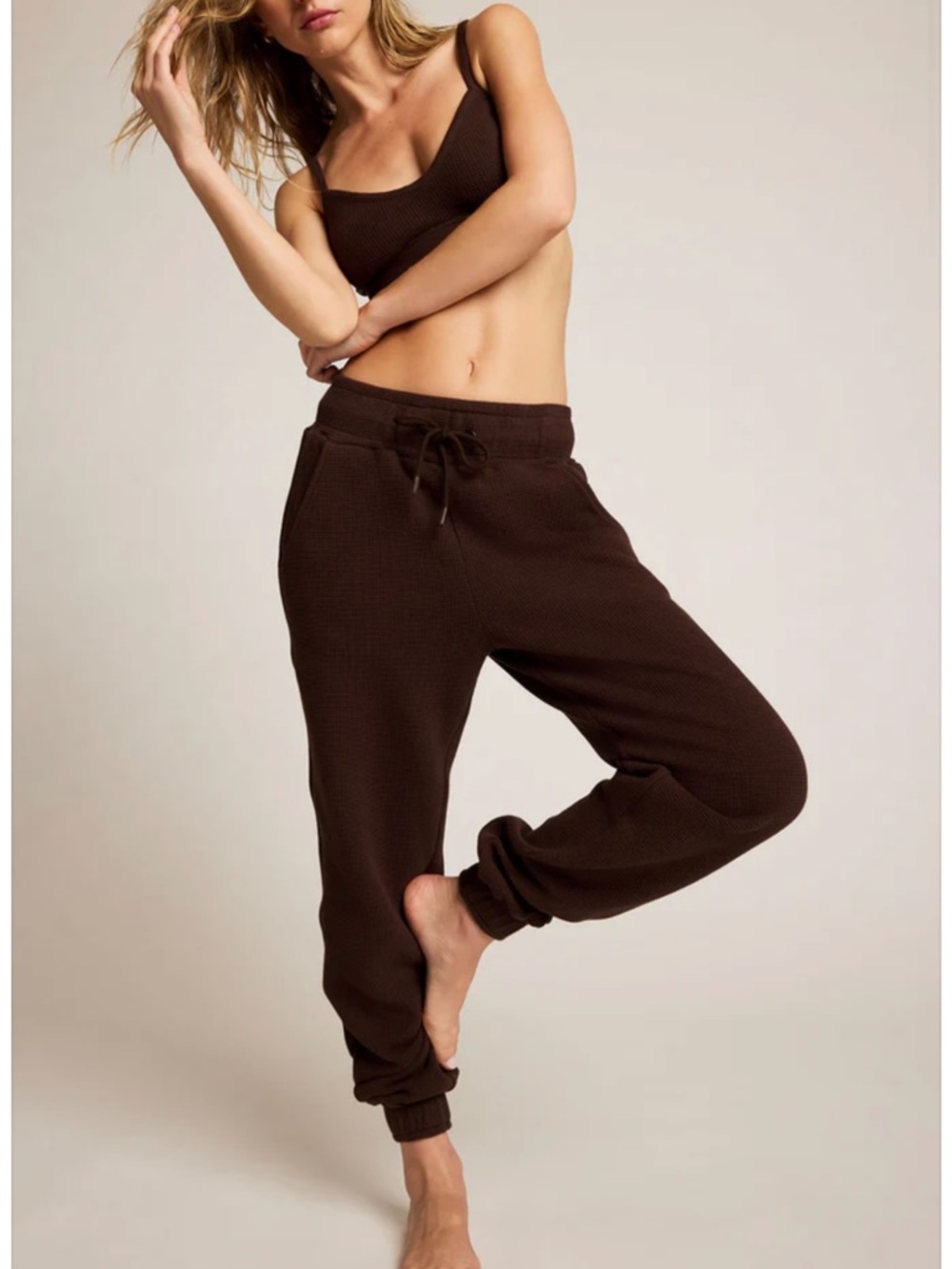 Negative Underwear Brown Ribbed Jogger Pants